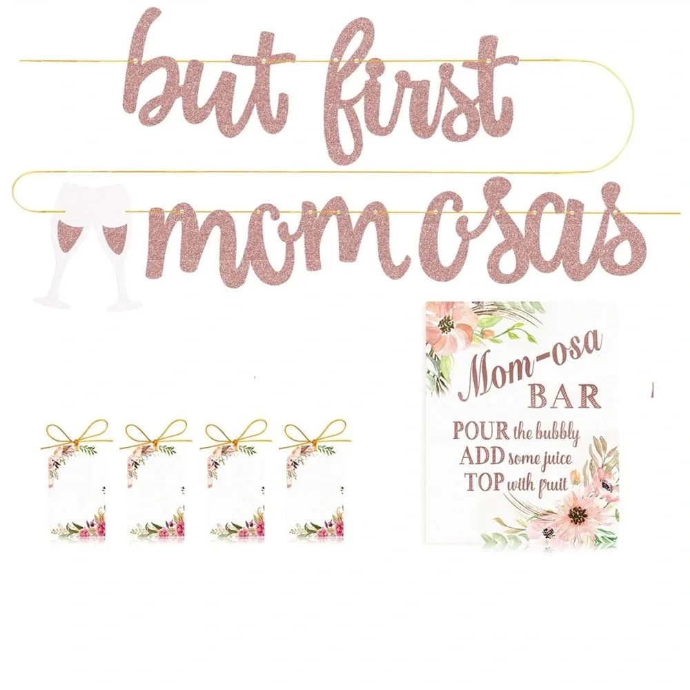 NEW Rose Gold 'But First Mimosas' Party Banner and new baby stickers - Picture 9 of 10